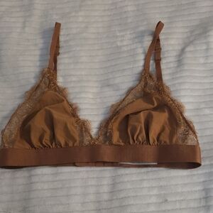 Anthropologie Tan Lace Bralette